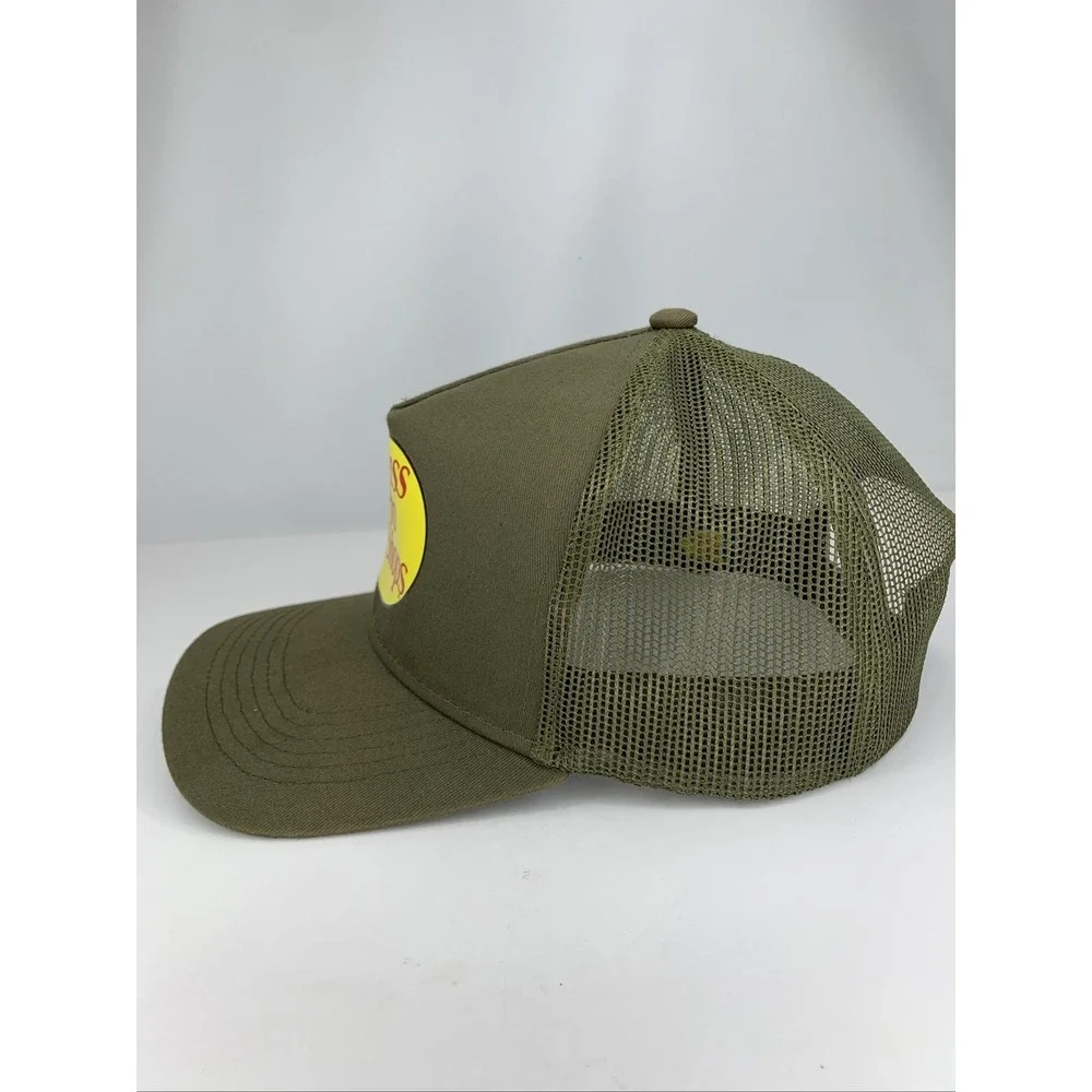 Bass Pro Shops Olive Hat Gone Fishing OSFM Adjustable Snapback Mesh Baseball Cap